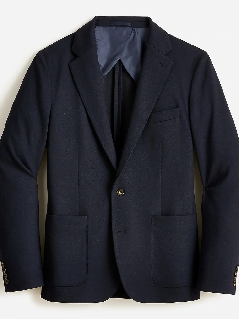 J.Crew Slim-Fit Knit Suit Wool Cotton Jacket Navy Blue XL